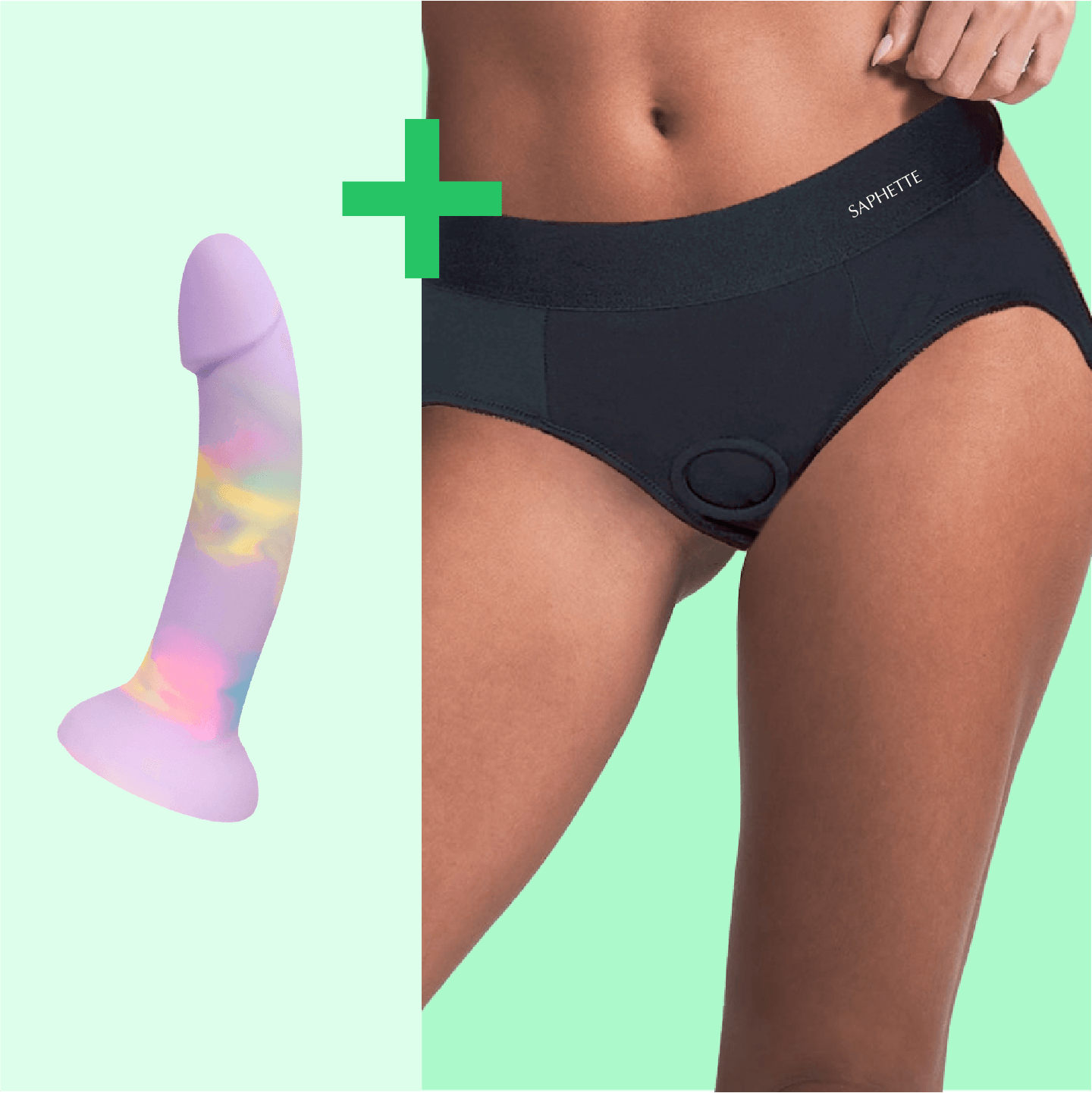 Flux Adjustable Strap-On+ Dildo Set – Sexy High-Cut Harness with Custom Fit | Saphette - SAPHETTE