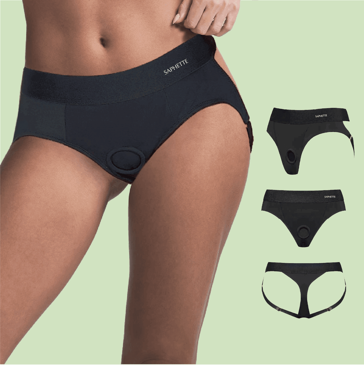 Duopeak AI Vibrator + Flux Lingerie Harness – Breathable Strap-On Bundle - SAPHETTE