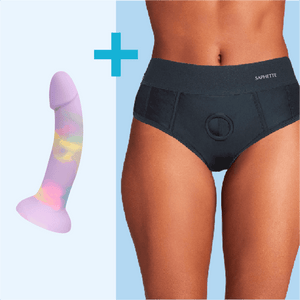 Aura Boxer Harness Set – Packable Brief with Toy Options | Designed for Queer & Lesbian Play - SAPHETTE