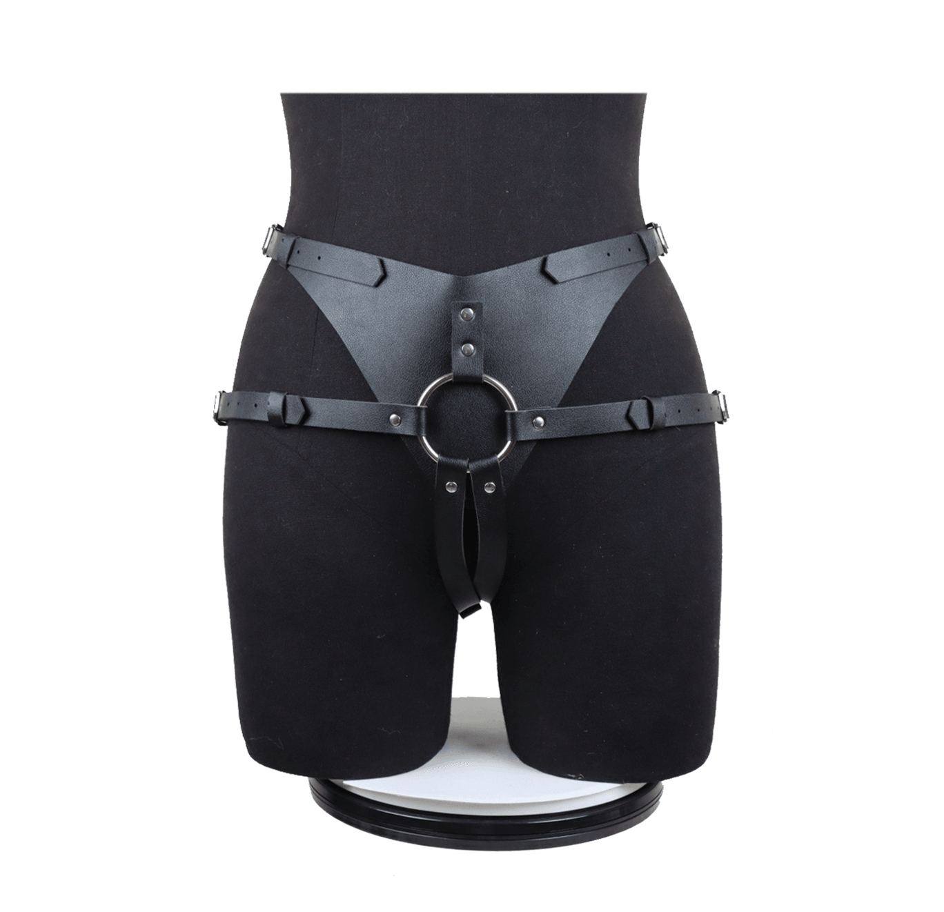 Black Rock Leather Strap-on Harness - SAPHETTE
