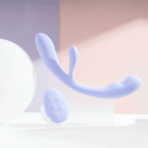 Duopeak + Leather 2-Strap On Dildo Harness - SAPHETTE