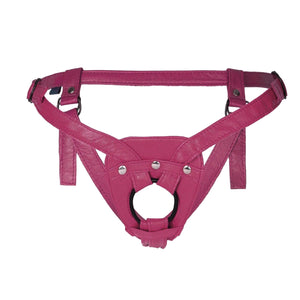 Duopeak + Leather 2-Strap On Dildo Harness - SAPHETTE