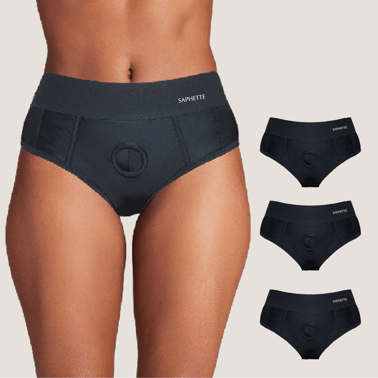 Aura Boxer Harness – Gender-Inclusive Strap-On Underwear with O-Ring for Packing & Play | Saphette - SAPHETTE