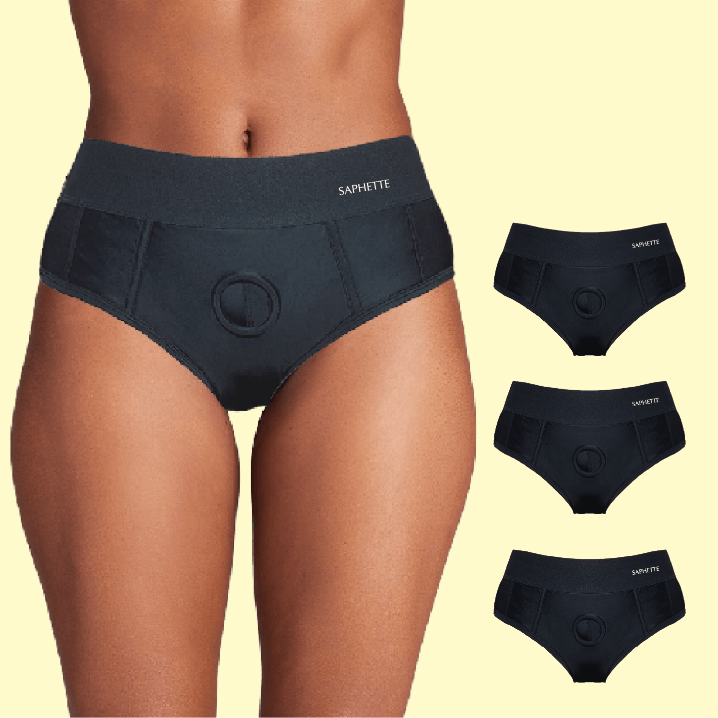 Aura Boxer Harness – Gender-Inclusive Strap-On Underwear with O-Ring for Packing & Play | Saphette - SAPHETTE