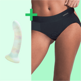 Flux Adjustable Strap-On+ Dildo Set – Sexy High-Cut Harness with Custom Fit | Saphette - SAPHETTE