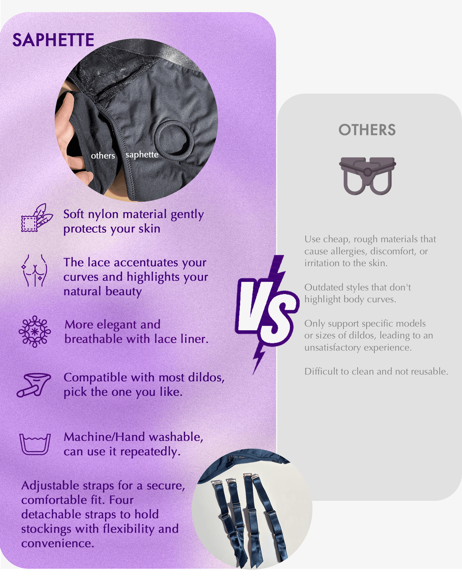 Duopeak AI Vibrator + Nocturne Lace Harness – Luxury Lingerie Bundle - SAPHETTE