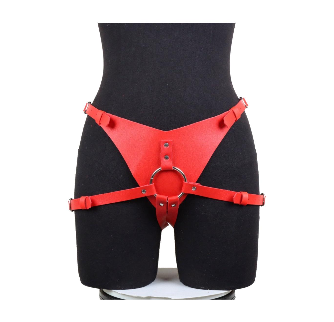 Flame Rock Leather Strap-on Harness - SAPHETTE