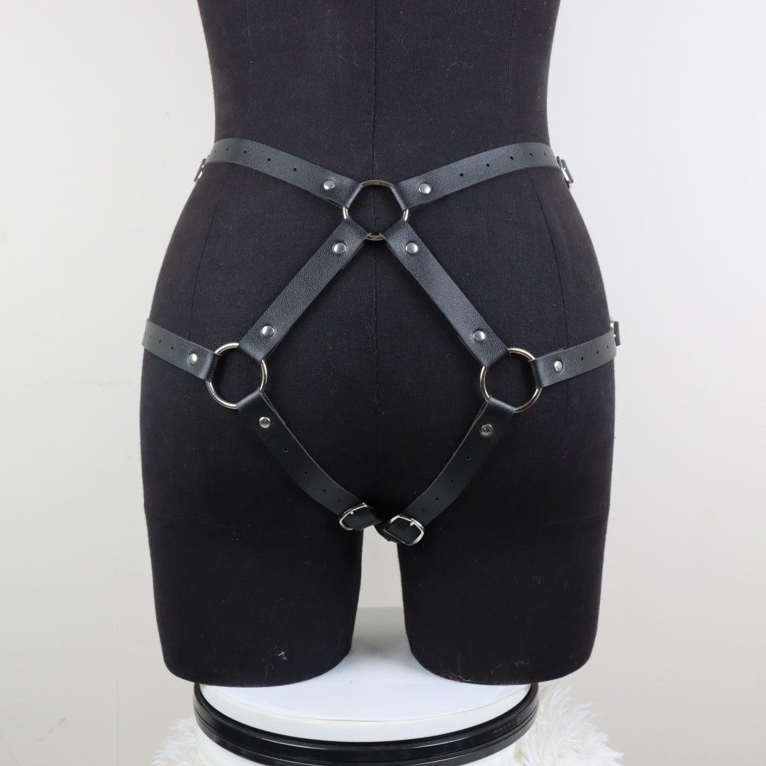 Black Rock Leather Strap-on Harness - SAPHETTE
